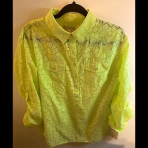 Dona Bachman Garden Bloom lace  Blouse Size Large